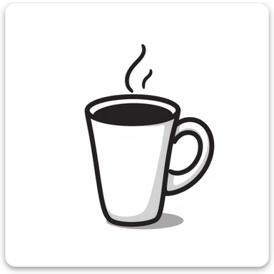 a hand drawn doodle of a coffee sticker