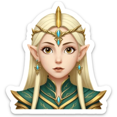 ESO female high elf warrior with lashes and earrings sticker