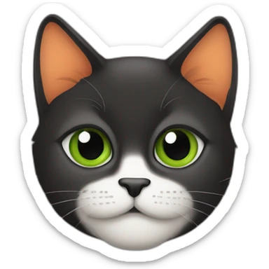 Gata negra con manchas naranjas y ojos verdes sticker