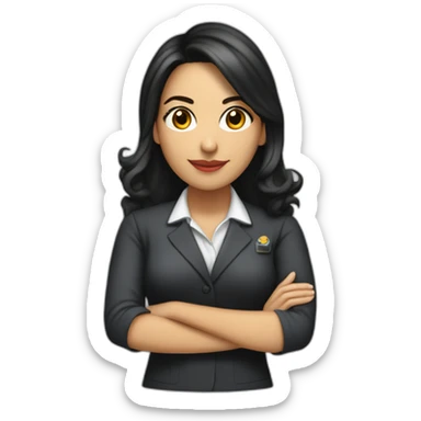 Secretaria joven morena cabello largo sticker