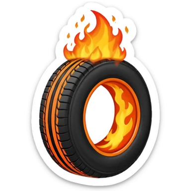 more flames small tires sticker