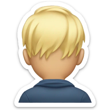 boy with blonde hair facing backwards sticker
