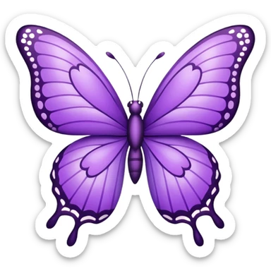 Purple butterfly in emoji sticker