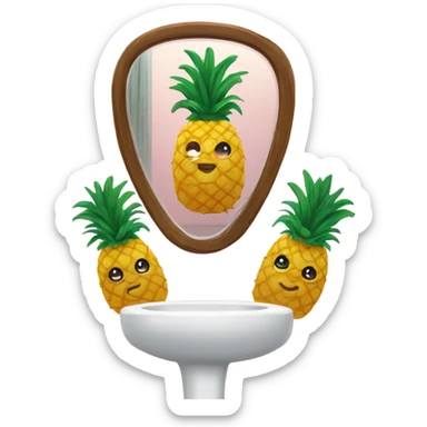 🍍 pineapple looks at its reflection in the mirror sticker