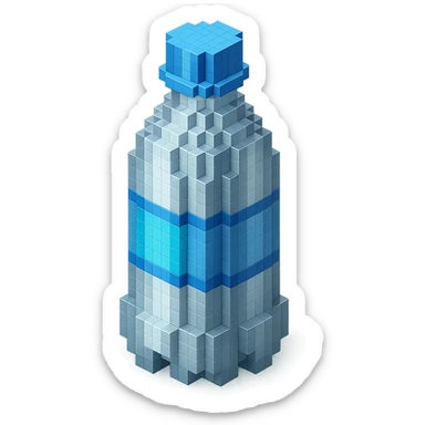 Borjomi bottle with a futuristic metallic finish sticker