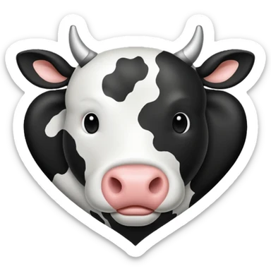 cow print heart sticker
