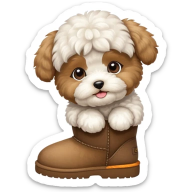 Maltipoo puppy wear ugg boots sticker