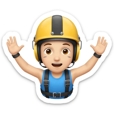 extreme sports lover face bungee jumping face sticker