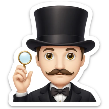 Top hat with mustache and ￼ monocle sticker