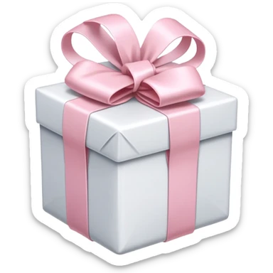 White present with light pink ribbon sticker