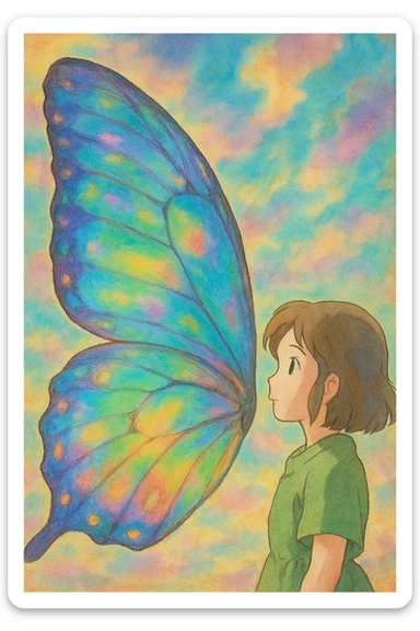right butterfly wing, ethereal colors sticker