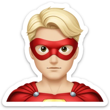 Upper body superhero with eye mask sticker