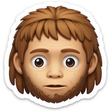 Neanderthal kid emoji style sticker