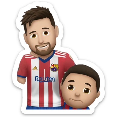 Messi et Ronaldo qui se font un calin sticker