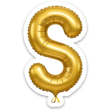 gold-balloon-shaped-like-number-6 sticker