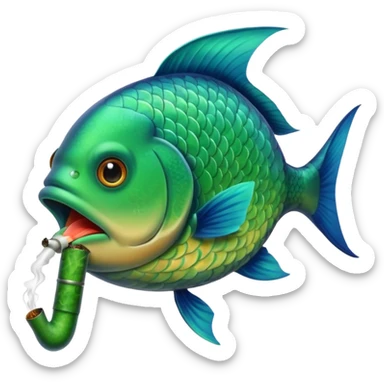 Fish smoking a huge blunt sticker
