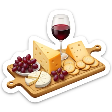 Cheese board and wine  sticker