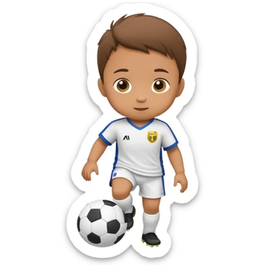 Baby playing soccer sticker