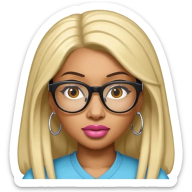 Rapper Nicki Minaj wear glasses sticker