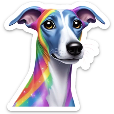 Lisa Frank rainbow greyhound ￼ sticker