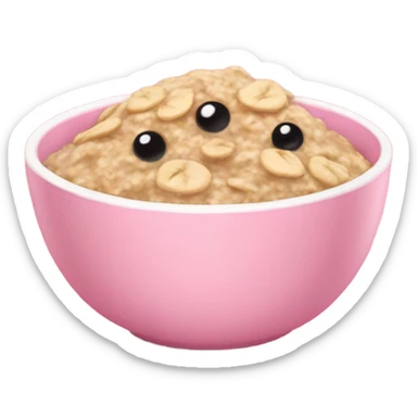oatmeal in a pink bowl sticker