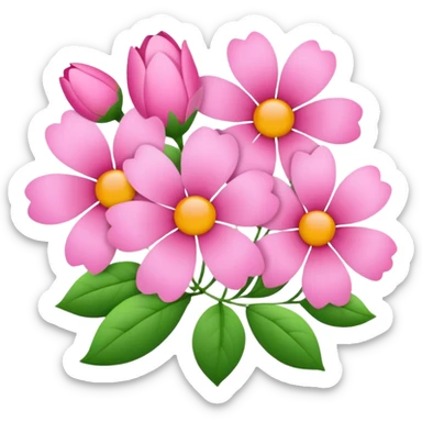 pink floral  sticker