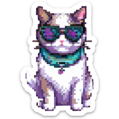 stylish cat in sunglasses sticker