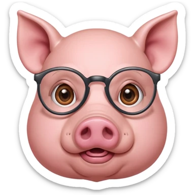 Pig wearing specs sticker