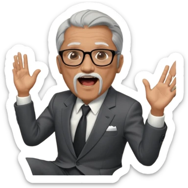 Professor Bentley Dyed black gray hair  frencb beard graying indian guy in suit sitting in a bentley car and screaming fraud. Older look around 60 yrs  with glasses slight balding sticker