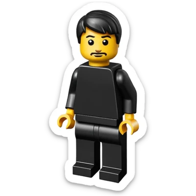 A good looking, realistic and isometric lego black on black background sticker