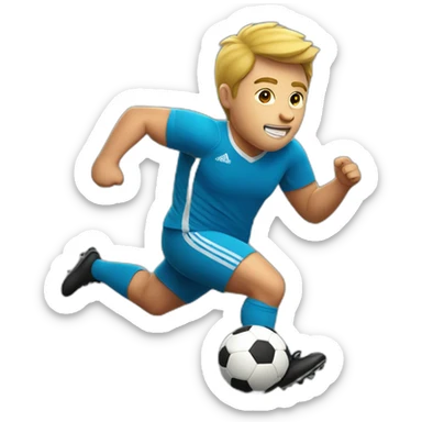 fat soccer player running sticker
