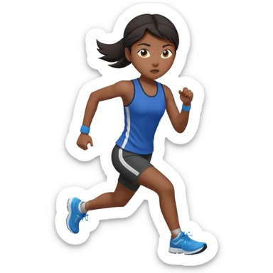 running asian girl sticker