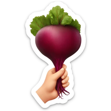 beetroot with mirror in hand sticker