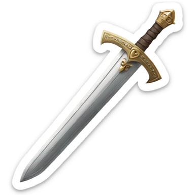 medieval sword with a heart shaped handle sticker