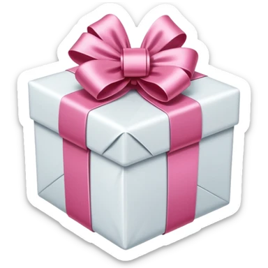 white and pink christmas present sticker