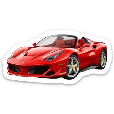 Red Ferrari sports car sticker