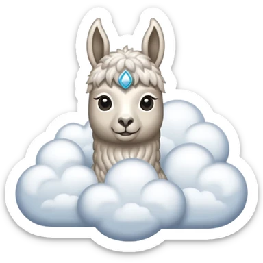 cloud patterned lama sticker