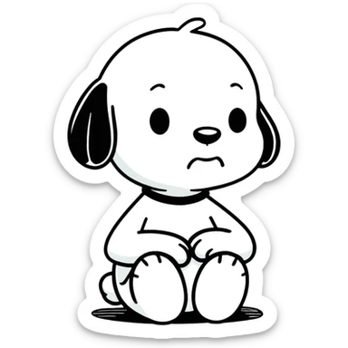 sad snoopy sticker