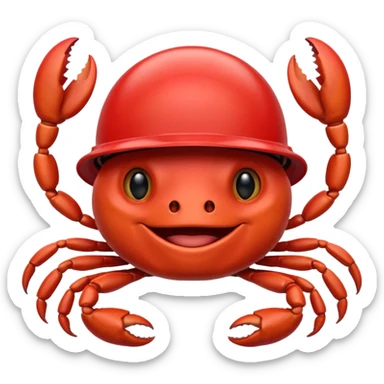 cute toon crab with helmet sticker