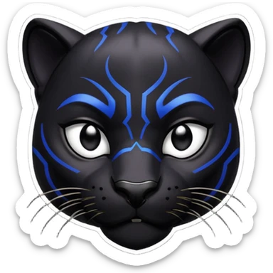 black panther head with a sly smirk, high contrast, playful expression, Twitch emote style sticker