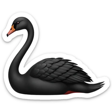 A black colour swan facing towards right side sticker
