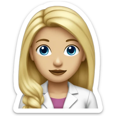 Psycologist girl blonde blue eyes sticker