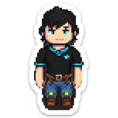 Roblox avatar in pixel art style sticker