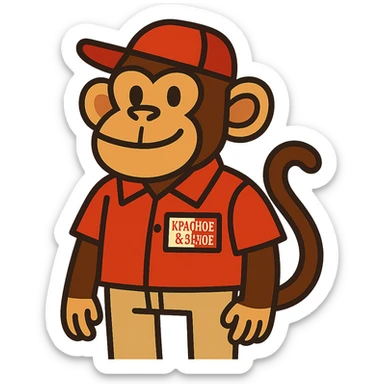 A monkey wearing a Krasnoye & Beloye uniform sticker