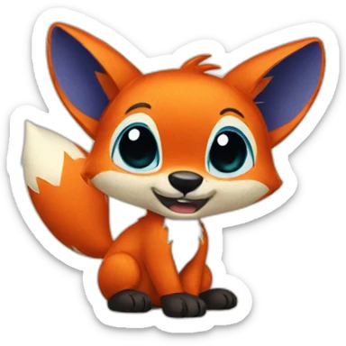 Stitch on a Fox sticker