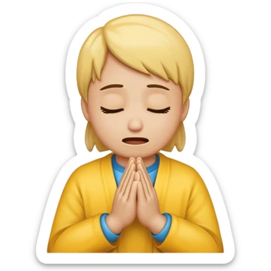 create a emoji of crying with hand in prayer sticker