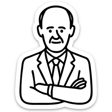 Friedrich Merz, German politician, in a suit, bold outlined sticker, confident pose, Discord sticker style sticker