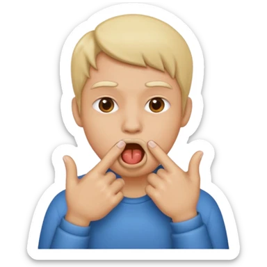 You have to put two fingers in your mouth to throw up.  sticker