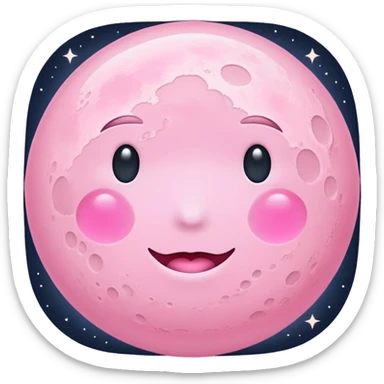 pastel pink moon sticker