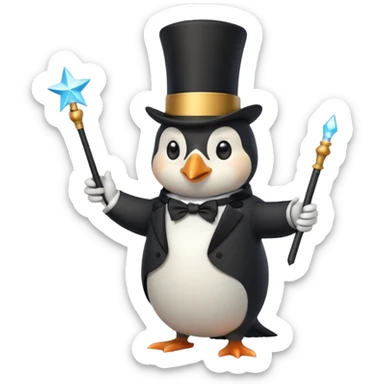 a magician penguin sticker